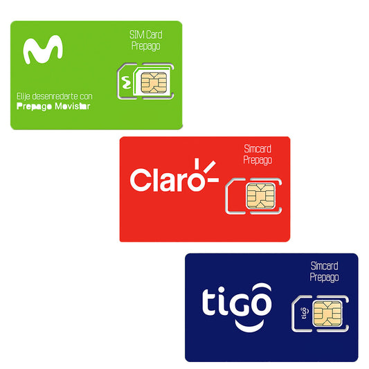 SIM CARD PREPAGO MOVISTAR, CLARO Y TIGO