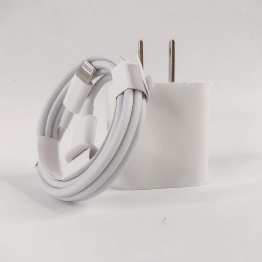 CUBO CARGADOR 25W IPHONE Y IPAD CARGA RÁPIDA + CABLE 1 METRO USB C